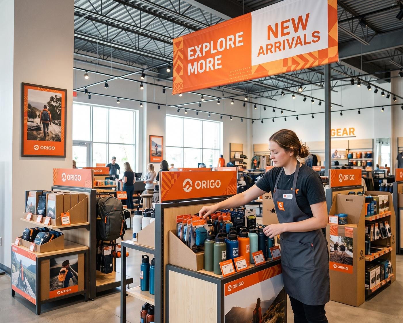 Magasin équipé de supports de communication aux couleurs de sa marque